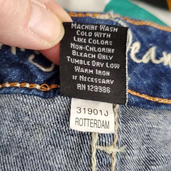 Airya Jeans Womens Size 7/8 Blue Jeans Bootcut Denim Pants Low Rise Embellished - Picture 9 of 9